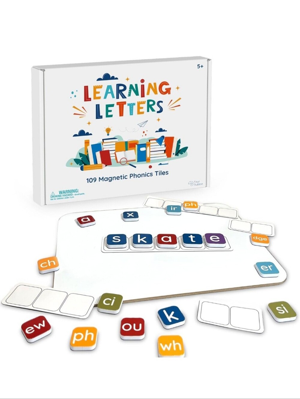 Learning Letters 109 Phonics Letter Tiles  Magnetic Spelling Board and Sound Box